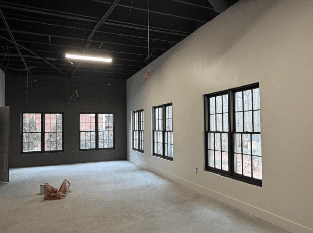 exposed ceiling painting after